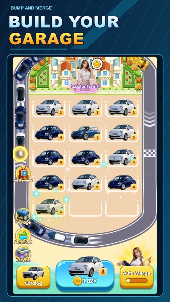 Start your collection — garage board with early-level cars